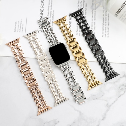 

Schmuck Armband Kompatibel mit Apple Watch Armband 38mm 40mm 41mm 42mm 44mm 45mm 49mm Damen Sternenlicht Metallverschluss Edelstahl Ersatzarmband für iwatch Series Ultra 8 7 SE 6 5 4 3 2 1