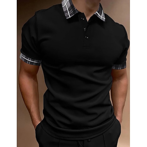 

Herren Sport-Polo Poloshirt Casual Festtage Kargen Kurzarm Modisch Basic Glatt Taste Sommer Regular Fit Feuer rot Schwarz Sport-Polo