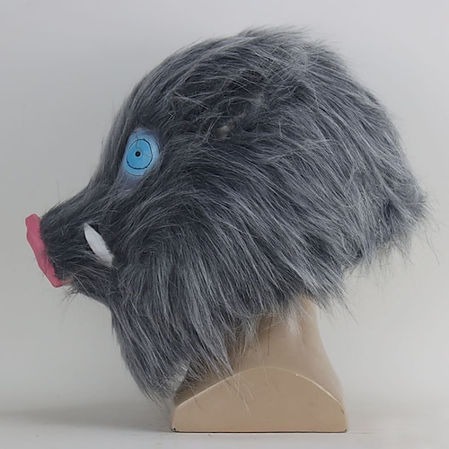  Miecz Maska Zainspirowany przez Świnka Inosuke Hashibira Anime Akcesoria Cosplay Poliester Męskie Damskie Kostiumy halloweenowe