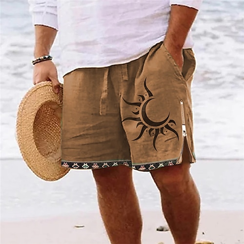 

Per uomo Boxer da surf Pantaloncini da mare Boxer da mare Cerniera Tasche Vita elastica Solari Stampe astratte Comfort Traspirante Breve Informale Giornaliero Per eventi Stile etnico Retrò vintage