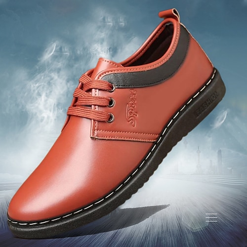 

Herren Outdoor Lederschuhe Karierte Schuhe im britischen Stil Komfort Schuhe Klassisch Brautkleider schlicht Britisch Täglich Büro Karriere Wanderschuhe Leder Atmungsaktiv Komfortabel Rutschfest