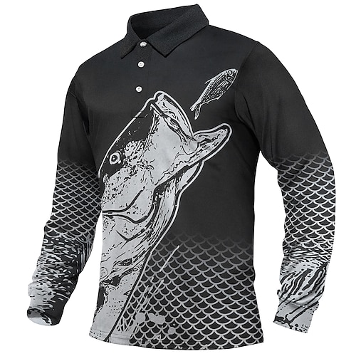 Men's Polo Fishing Shirt Outdoor Long Sleeve UPF50+ UV Protection