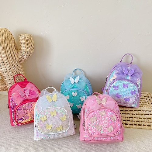 

Bébé Para Meninas Escola / Ao ar livre / Casual Borboleta Paetês / Laço Poliéster Bolsas Branco / Rosa / Azul Tamanho Único