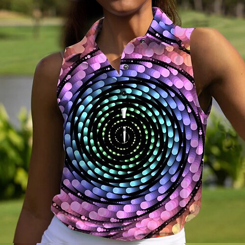 

Mujer Camisas de polo Camiseta de golf Polo con botones Transpirable Secado rápido Dispersor de humedad Sin Mangas Ropa de golf ropa de golf Ajuste regular Árbol de coco Verano Tenis Golf pepinillo