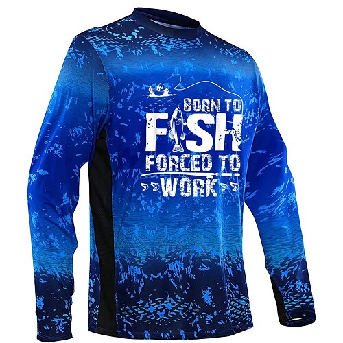 Men's Fishing Shirt Outdoor Long Sleeve UPF50+ UV Protection Breathable  Quick Dry Lightweight Top Spring Autumn Outdoor Fishing Camping & Hiking  Black Yellow Blue 2024 - $17.99