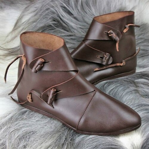 

Vintage Medieval Renacimiento Zapatos Botas planas de jazz Pirata Vikingo Hombre Mujer Cosplay Disfraz Víspera de Todos los Santos Casual Diario LARP Zapatos