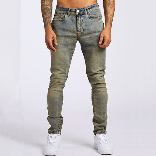 

Homme Jeans Pantalon Pantalons en denim Poche Plein Confort Respirable Extérieur du quotidien Sortie 100% Coton Mode Décontractées Noir Bleu