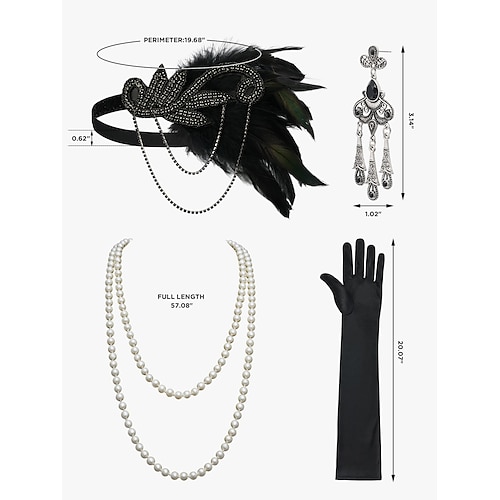 Flapper anni '20 costume ruggenti nera delle donne