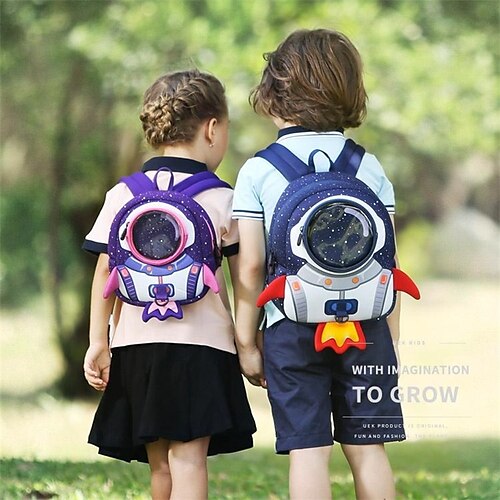 

3d fusées maternelle sacs d'école pour enfants 1-6 ans conception anti-perte dessin animé astronaute garçons filles jouet sac à dos cadeaux de noël pour enfants, cadeau de retour à l'école
