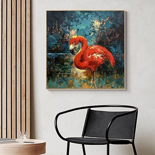 

Pintura al óleo hecha a mano lienzo decoración de arte de la pared moderno abstracto animal flamenco decoración del hogar enrollado sin marco pintura sin estirar