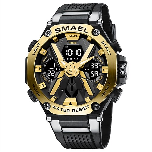 

Reloj digital de cuarzo analógico para hombre smael, reloj de pulsera de moda con fecha automática para hombre, reloj militar resistente al agua con luz trasera led, alarma deportiva