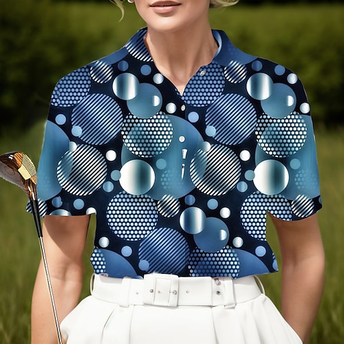 

Damen poloshirt Golfhemd Geknöpftes Poloshirt Atmungsaktiv Schnelltrocknend Feuchtigkeitsableitung Kurzarm Golfbekleidung Golfkleidung Regular Fit Bedruckt Sommer Tennis Golfspiel Pickleball