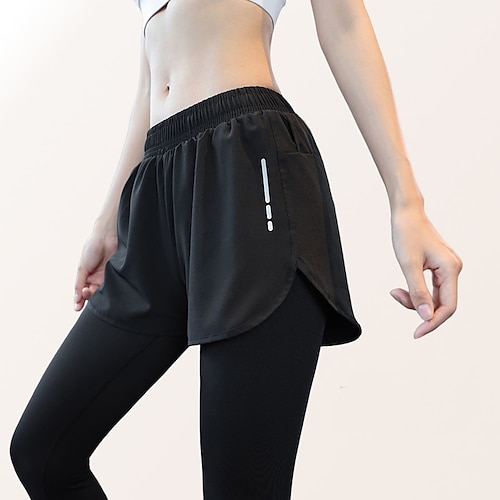 Side Drawstring Tights Gym Shorts Women's Yoga Clothes, Yoga Dress