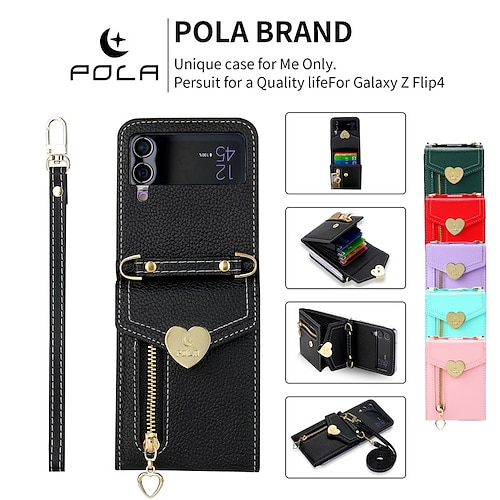 

teléfono Funda Para Samsung galaxia Voltear Z 5/4/3 Tarjetas billetera Dar la vuelta Cremallera Protector de cuerpo completo Color sólido ordenador personal Cuero de PU