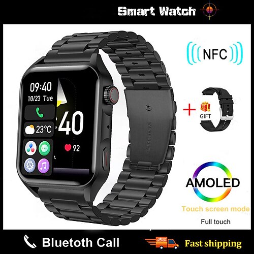 

Bluetooth nfc montre intelligente 2023 dames mode hommes affaires femmes montres femmes étanche fitness bracelet assistant vocal