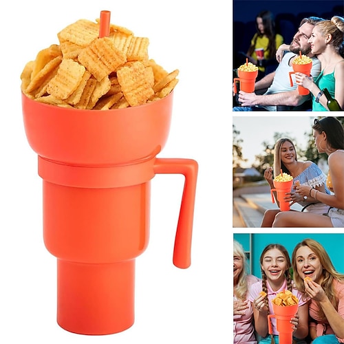 Cup with Snack Bowl on Top2 in 1 Top Snack Bowl on Drink Cup