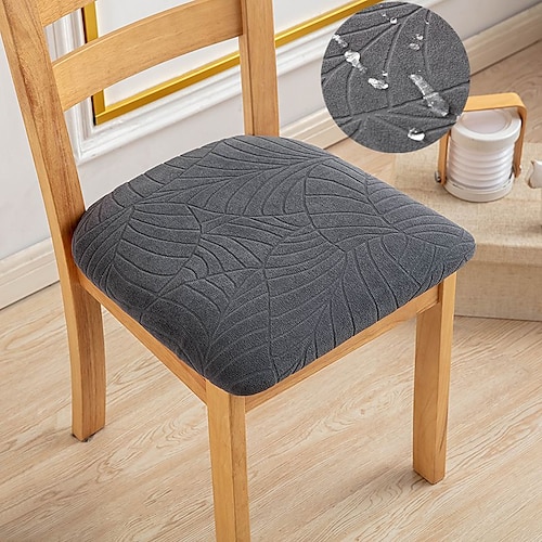 

Water Repellent Dining Chair Cover Farmhouse Stretch Chair Seat Slipcover Spandex Washable Cover Kitchen Protector for Dining Room Wedding Ceremony Durable