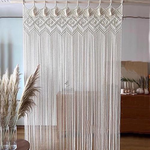 

cortinas de macramê boho cortina de porta deslizante tecido decoração de tapeçaria boêmia, privacidade de cortina ao ar livre, decoração de casamento no pátio, divisor de quarto para pérgula, gazebo,