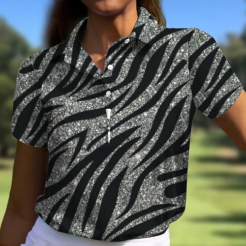 

Damen poloshirt Golfhemd Geknöpftes Poloshirt Atmungsaktiv Schnelltrocknend Feuchtigkeitsableitung Kurzarm Golfbekleidung Golfkleidung Regular Fit Bedruckt Sommer Tennis Golfspiel Pickleball