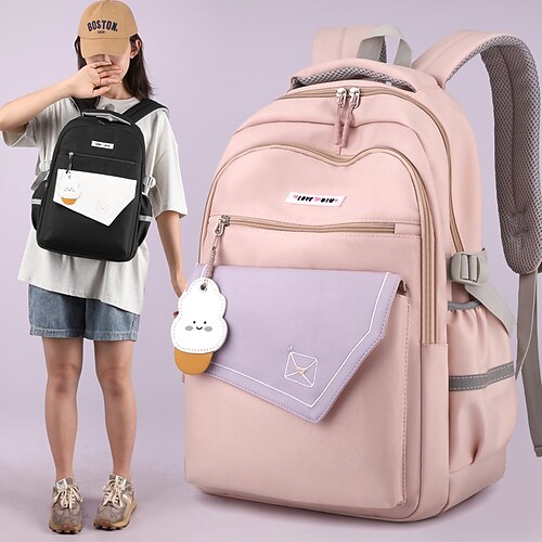 

mochila escolar mochila cartoon kawii multicolor para estudantes meninos meninas multifuncional resistente à água resistente ao desgaste poliéster oxford pano mochila escolar mochila 19 polegadas