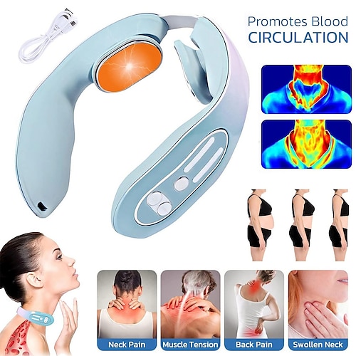 Neck Acupoint Lymphatic Massager, Electric Pulse Neck Massager