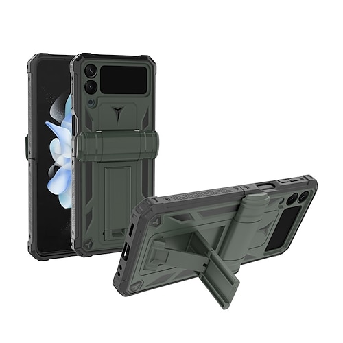 

Handy Hülle Handyhüllen Für Samsung Galaxy Rückseite Z Flip 4 Flipbare Hülle Ständer Schutz in Militärqualität Einfarbig TPU PC