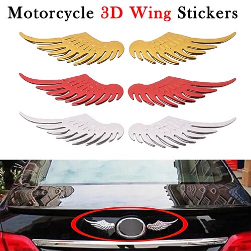 Cool 1Pair 3D Metal Angels Wings Car Auto Decoration Emblem Badge Decal  Logo Sticker 2024 - $4.99