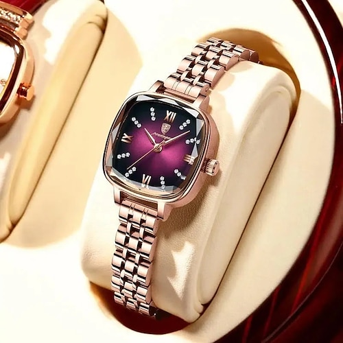 

Poedagar, reloj de lujo de alta calidad para mujer, relojes de pulsera de cuarzo resistentes al agua cuadrados de acero inoxidable para mujer, relojes elegantes para mujer