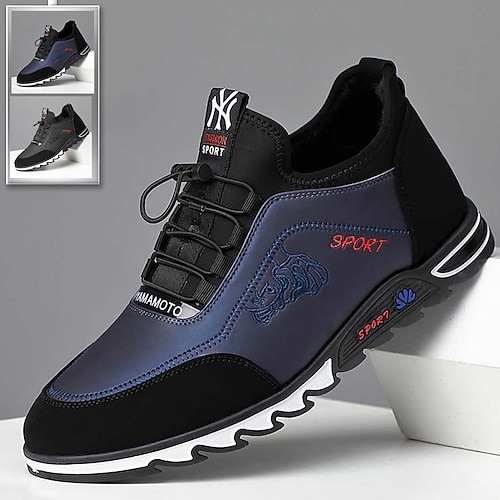 

Homens Oxfords Sapatos casuais masculinos Sapatos Confortáveis Esportivo Casual Ao ar livre Diário Couro Sintético Quente Aumentar a Altura Confortável Preto Azul Bloco de cor Inverno