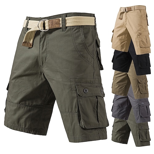 

Men's Cargo Shorts Shorts Hiking Shorts Multi Pocket Plain Wearable Knee Length Outdoor Casual Daily 100% Cotton Sports Fashion Black Yellow