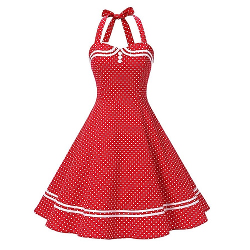 

Polka Dots Retro Vintage 1950s A-Line Dress Swing Dress Flare Dress Women's Girls' Cosplay Costume Masquerade Party / Evening Dress