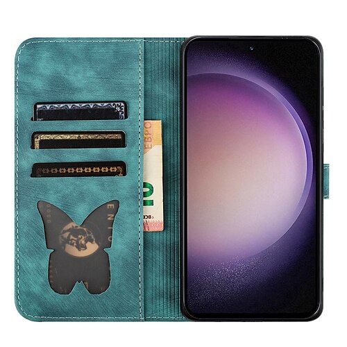 

Handy Hülle Handyhüllen Für Samsung Galaxy S23 S22 Ultra Plus S21 FE S20 A54 A71 Brieftasche Kartenetui Steckplätze für Kartenhalter Ständer Stoßresistent Feste Farbe Tier TPU PU-Leder