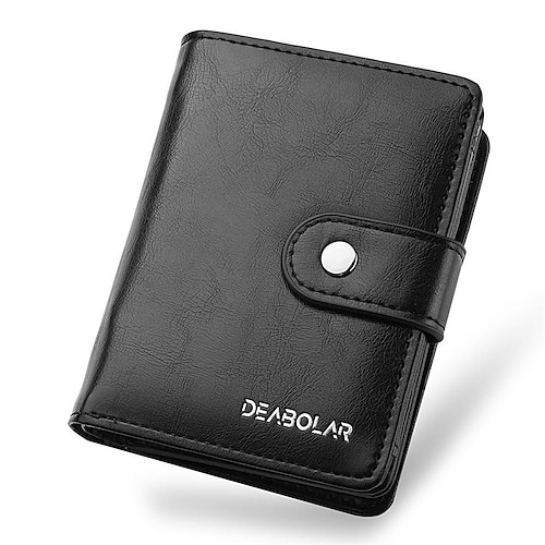 Man Purse Genuine Leather RFID Vintage Wallet Men with Coin Pocket Short  Wallets Small Zipper Walet with Card Holders