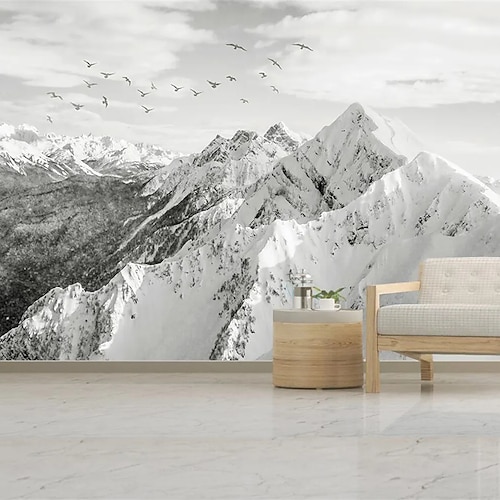 

pintura de paisagem natural iceberg neve montanha mural decoração de casa pano de parede autoadesivo/cola necessária revestimento de parede sala de estar tv fundo parede papel de parede à prova d'