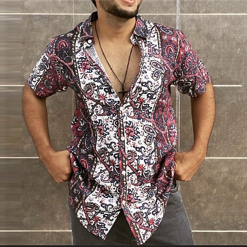 

Homme Chemise Chemise hawaïenne Floral Imprimés Photos Rétro Vintage Col rabattu Vin Extérieur Plein Air Manches courtes Imprimer Vêtement Tenue Mode Vêtement de rue Design Décontractées