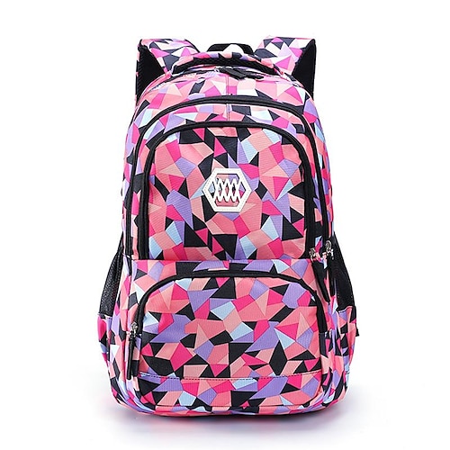 Bansusu Geometric-Print Backpack School-Bag for Girls Middle