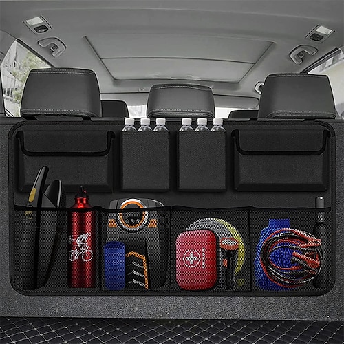 Car Trunk Storage Bag Suv Car Rear Seat Back Hanging Bag Mesh Pocket  Waterproof Car Storage Box Storage Bag Car Accessories 2024 - $12.99
