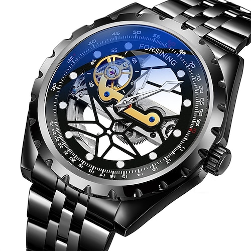 

FORSINING Hommes Montre Mécanique Luxe Grand Cadran Mode Affaires Squelette Remontage automatique Lumineux IMPERMÉABLE Alliage Suivre