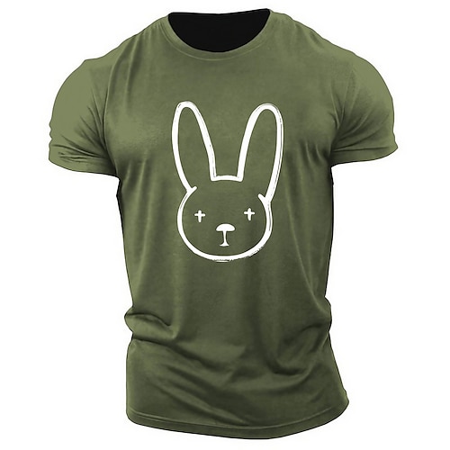 

Homme T shirt Tee T-shirt Graphique Lapin Imprimés Photos Col Ras du Cou Vêtement Tenue Extérieur Plein Air Manche Courte Imprimer Mode Design Décontractées