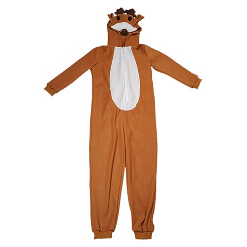 

Women's Jumpsuit Zipper Animal Hooded Active Home Christmas Halloween Regular Fit Long Sleeve Brown M L Fall