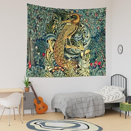 

Inspired by William Morris Hanging Tapestry Wall Art Large Tapestry Mural Decor Photograph Backdrop Blanket Curtain Home Bedroom Living Room Decoration