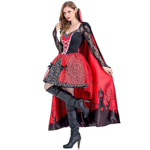 Hexe Vampir Film-/TV-Themenkostüme Halloween Cosplay Kostüm Partykostüm Maskerade Walpurgisnacht Outfits Cosplay Erwachsene Damen Maskerade Karneval Leistung Party Halloween Einfache Halloween-Kostüme