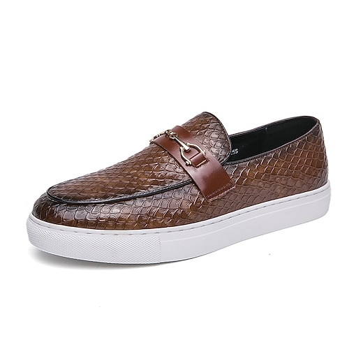 

Herren Loafer Slip On Komfort-Müßiggänger Karierte Schuhe im britischen Stil Komfort Schuhe Brautkleider schlicht Britisch Täglich Büro Karriere Leder Atmungsaktiv Komfortabel Rutschfest Schwarz