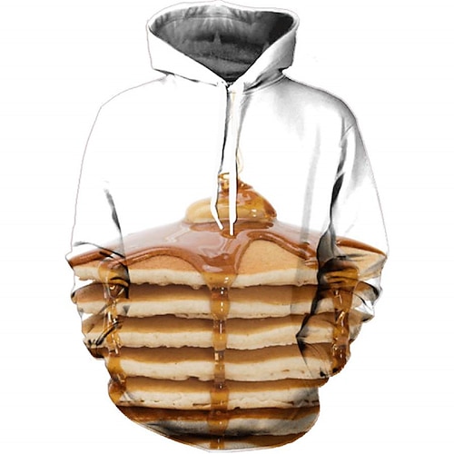 

Hombre Sudadera Con Capucha Marrón Con Capucha Estampados Estampado Diario Deportes Impresión 3D Ropa de calle Design Básico Primavera Otoño Ropa Food Sudaderas con capucha Sudaderas