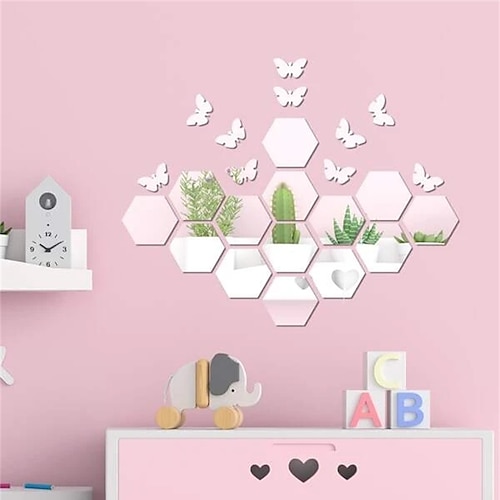 

24 pièces papillon sticker mural miroir design géométrique