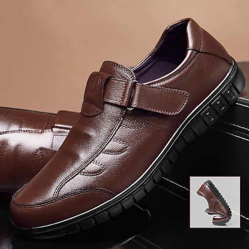 

Homme Mocassins et Slip On Mocassins de confort Décontractées Extérieur du quotidien Cuir Nappa Respirable Confortable Antidérapantes Noir Marron Eté Printemps