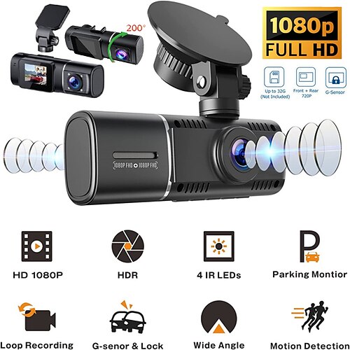 

J02 1080p Neues Design / HD / Booten Sie die automatische Aufnahme Auto dvr 170 Grad Weiter Winkel 1.5 Zoll IPS Autokamera mit Nachtsicht / G-Sensor / Bewegungsmelder 4 Infrarot-LEDs Auto-Recorder