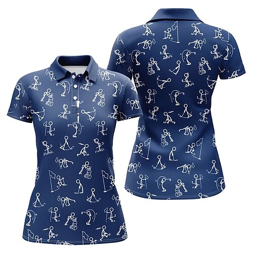 

Mujer Camisas de polo Camiseta de golf Polo con botones Transpirable Secado rápido Dispersor de humedad Manga Corta Ropa de golf ropa de golf Ajuste regular Impreso Verano Tenis Golf pepinillo