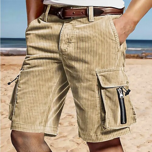 

Homens Bermuda Cargo Calção Shorts de verão Bolso multi Tecido Conforto Vestível Curto Casual Diário Feriado Moda Designer Preto Branco