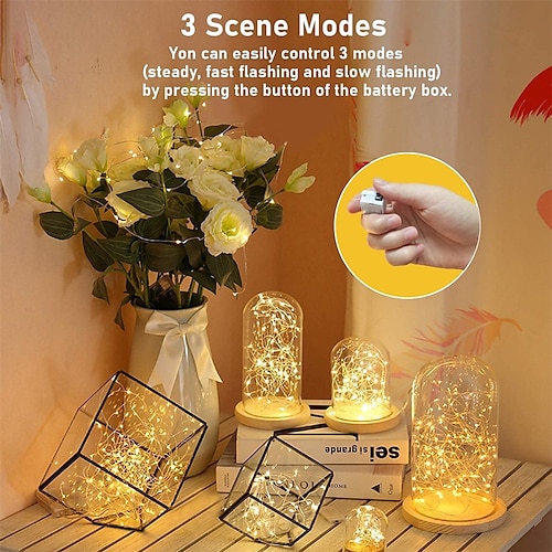  100pcs Mini Waterproof Fairy Lights with Copper Wire Twinkle 3 Speed Modes String Lights Firefly Lights for Christmas Decorations 30pcs 10pcs